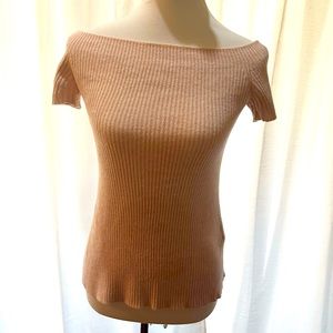 Helmut Lang, off shoulders pink top, size L, made in USA